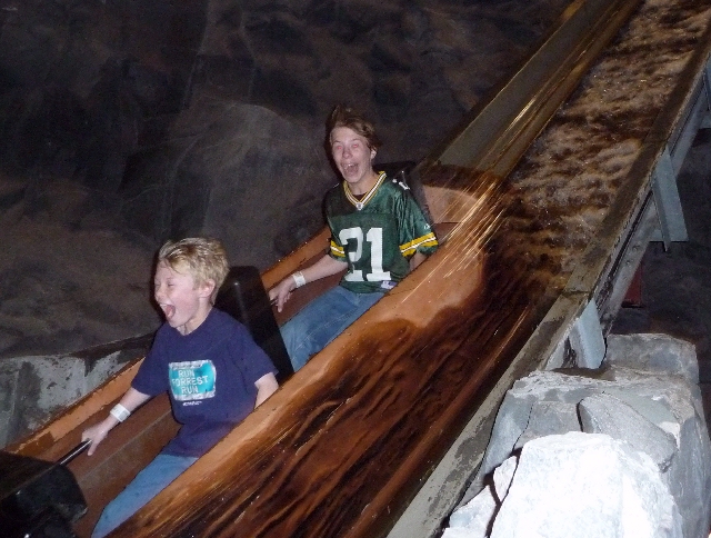 Screaming on the log ride